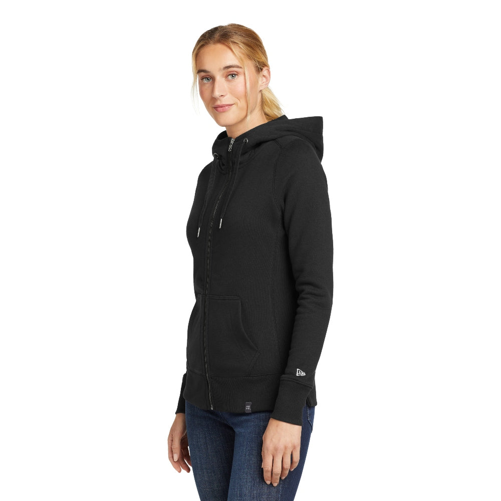 New Era® Women's French Terry Full-Zip Hoodie - Black