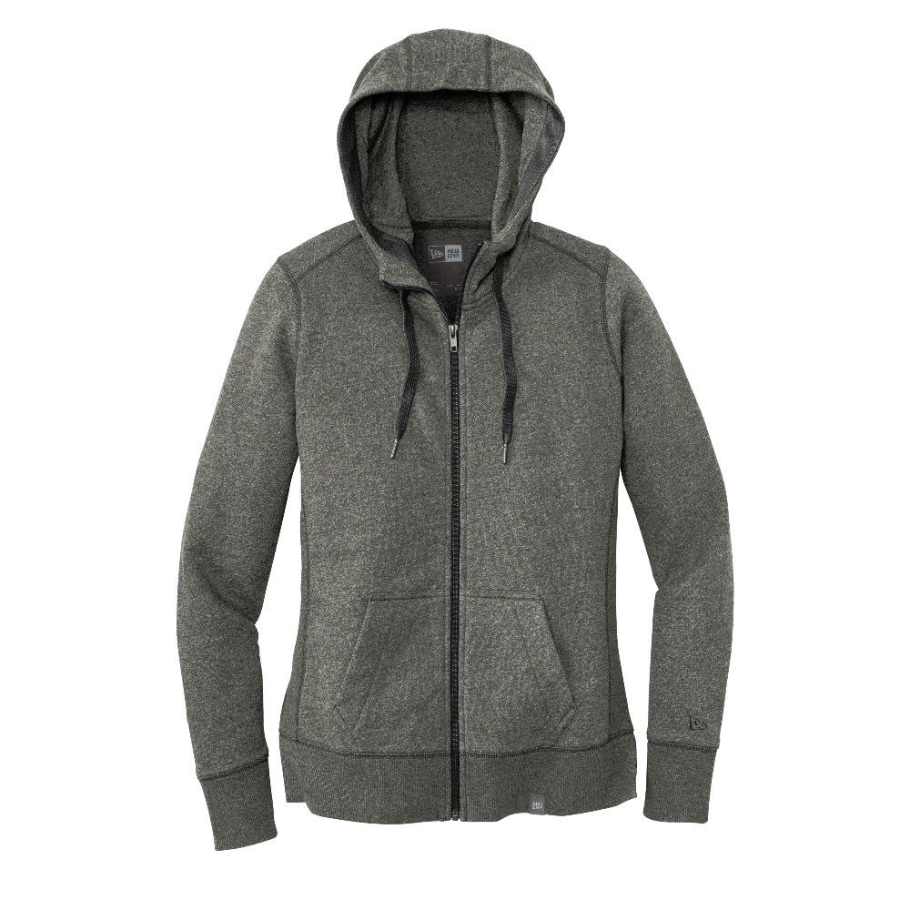 New Era® Women's French Terry Full-Zip Hoodie - Black Twist