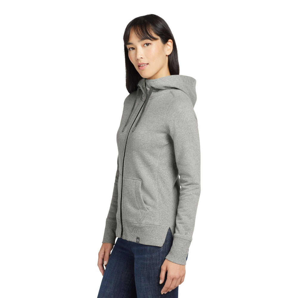 New Era® Women's French Terry Full-Zip Hoodie - Light Graphite Twist