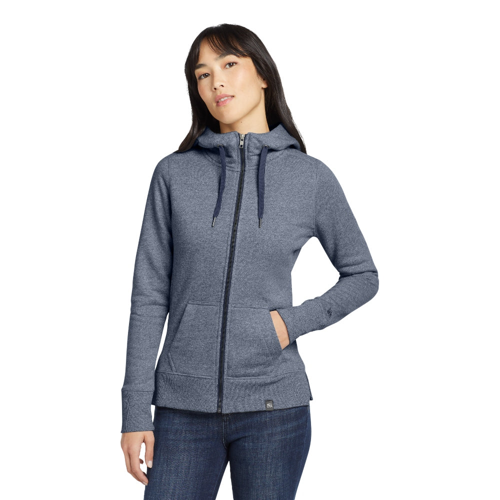 New Era® Women's French Terry Full-Zip Hoodie - True Navy Twist