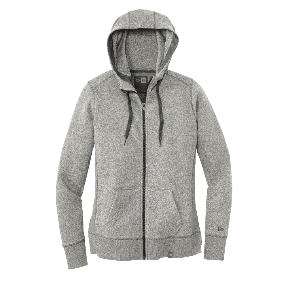 New Era® Women's French Terry Full-Zip Hoodie - Light Graphite Twist