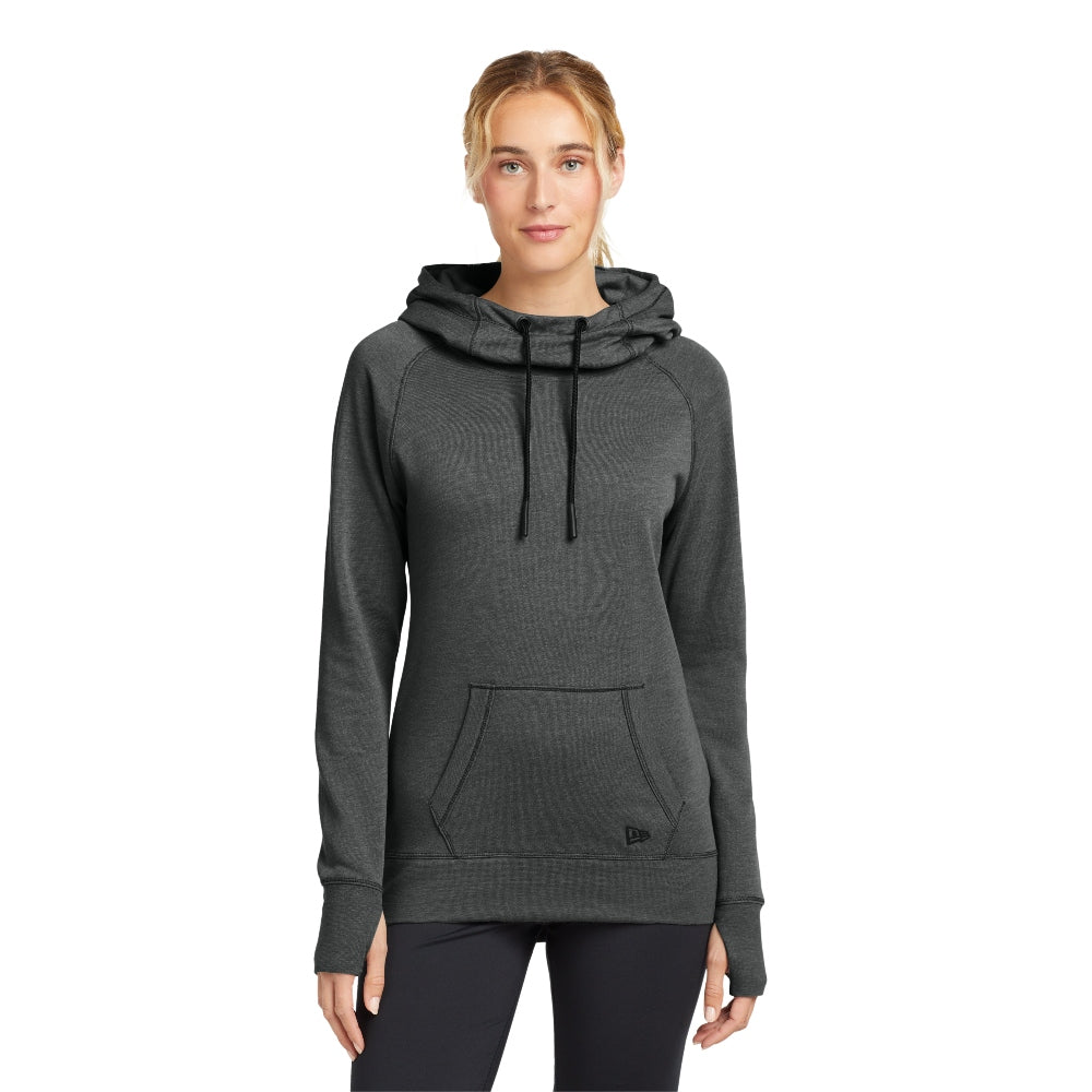 New Era® Women's Tri-Blend Fleece Pullover Hoodie - Black Heather