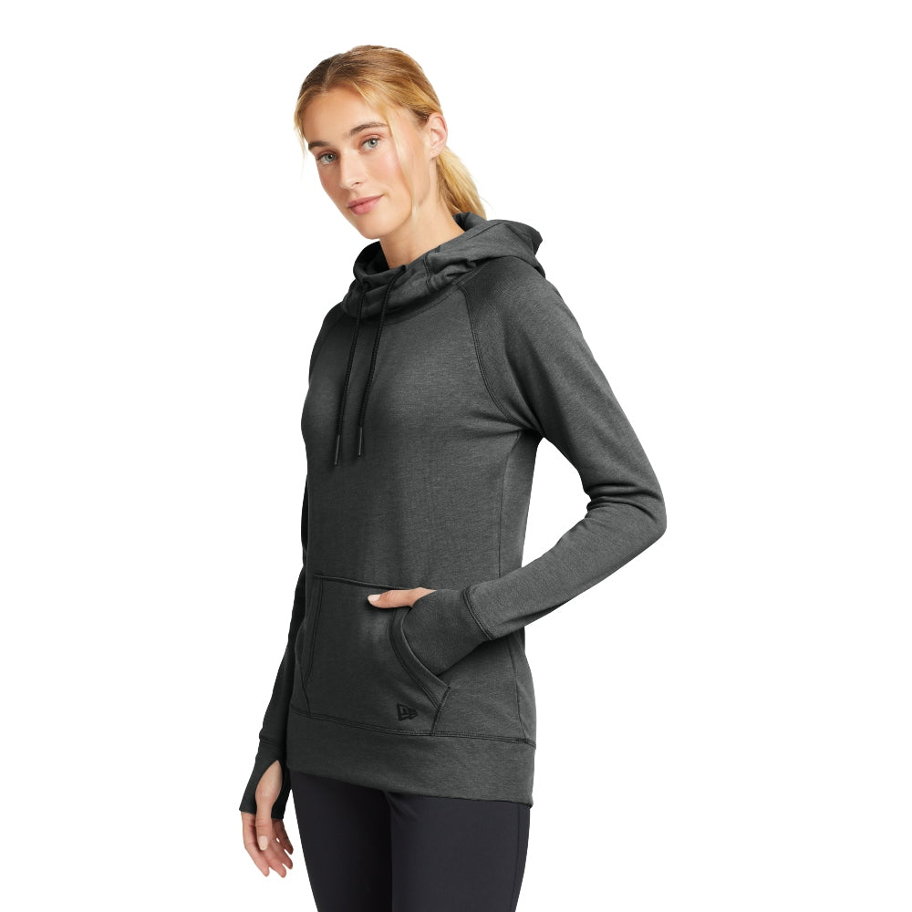 New Era® Women's Tri-Blend Fleece Pullover Hoodie - Black Heather