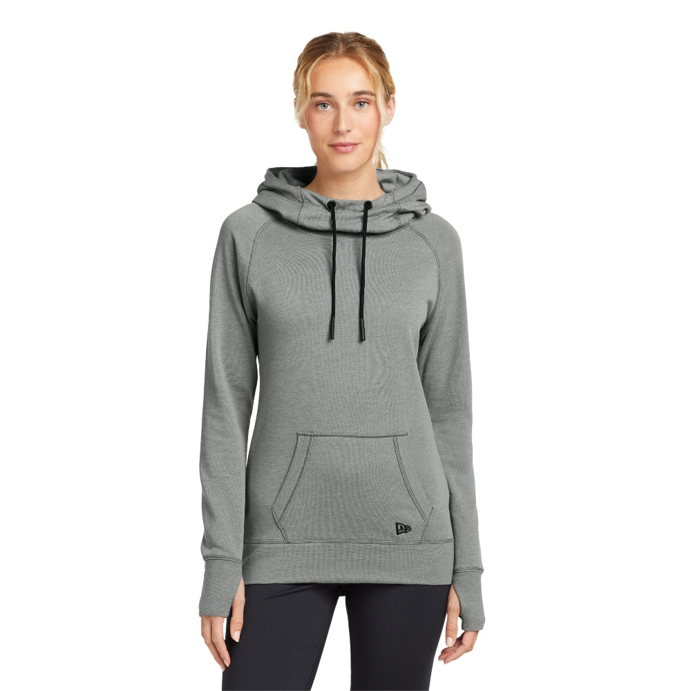 New Era® Women's Tri-Blend Fleece Pullover Hoodie - Shadow Grey Heather