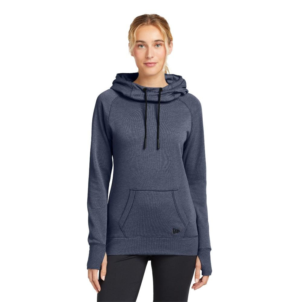 New Era® Women's Tri-Blend Fleece Pullover Hoodie - True Navy Heather