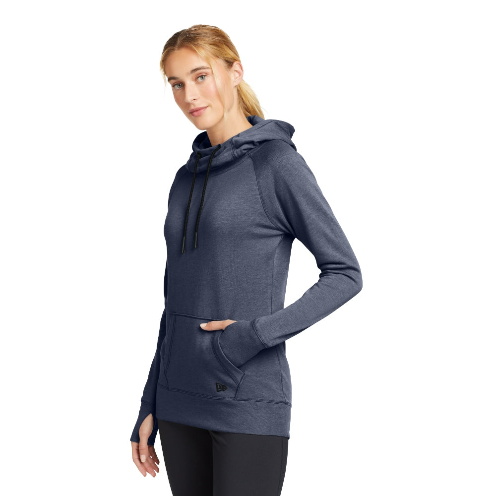 New Era® Women's Tri-Blend Fleece Pullover Hoodie - True Navy Heather