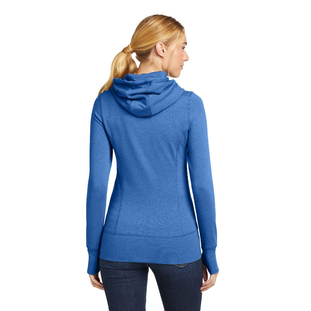 New Era® Women's Tri-Blend Fleece Full-Zip Hoodie - Royal Heather