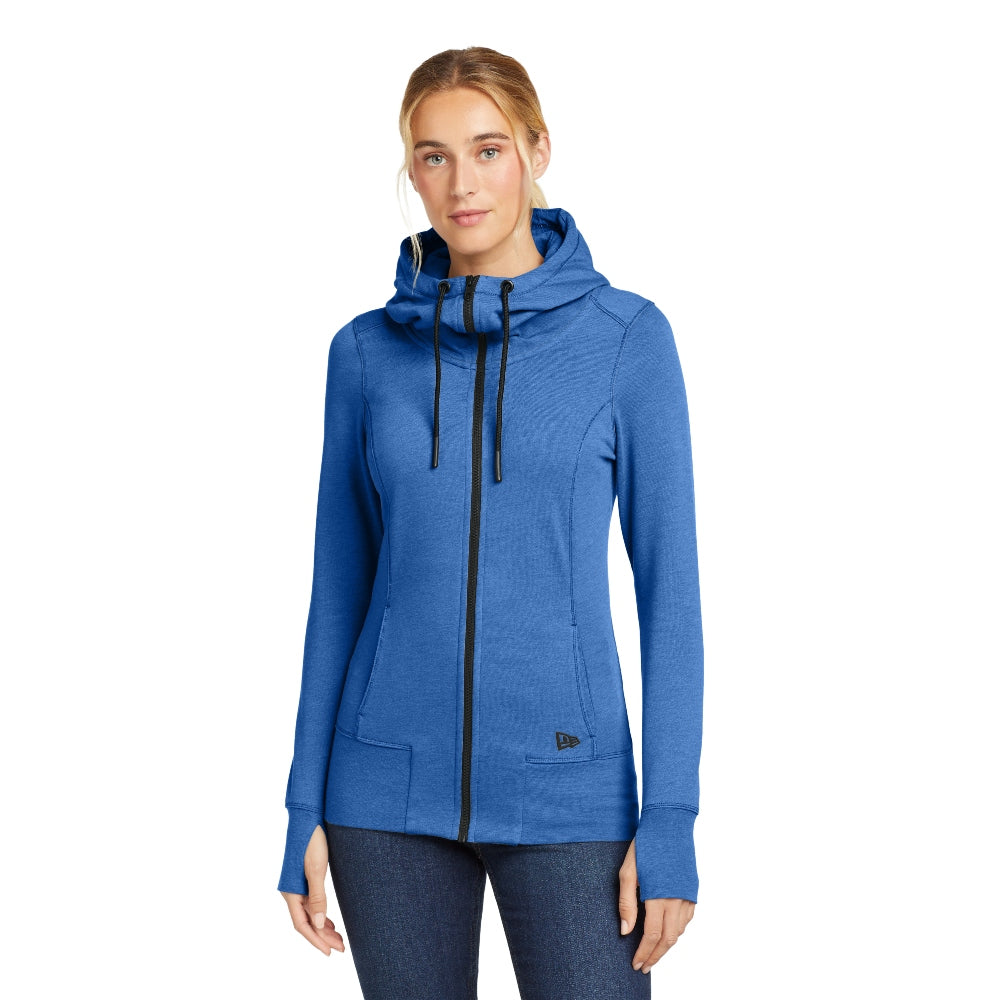 New Era® Women's Tri-Blend Fleece Full-Zip Hoodie - Royal Heather