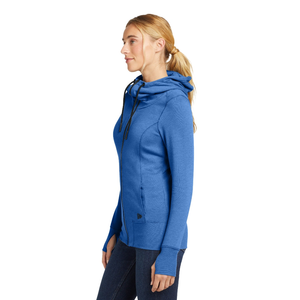 New Era® Women's Tri-Blend Fleece Full-Zip Hoodie - Royal Heather
