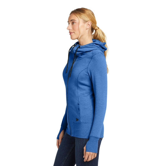 New Era® Women's Tri-Blend Fleece Full-Zip Hoodie - Royal Heather