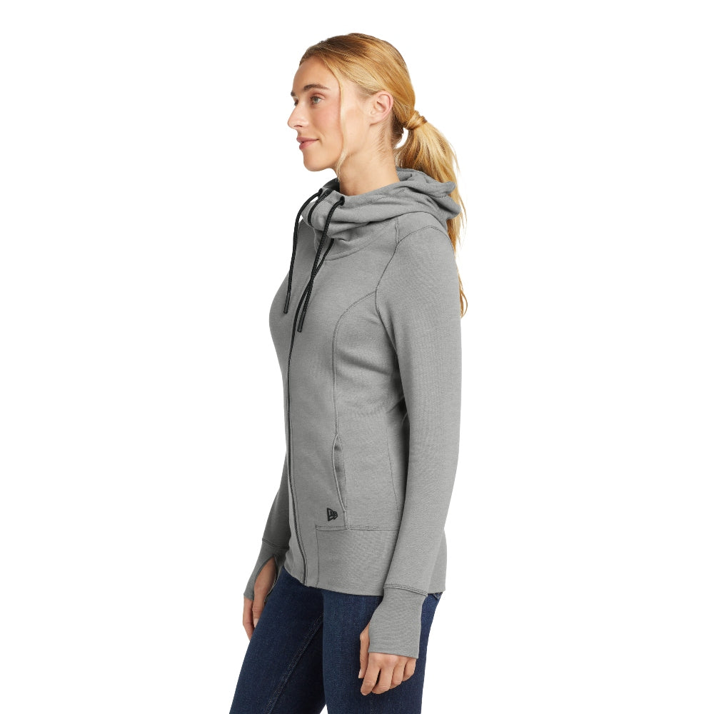 New Era® Women's Tri-Blend Fleece Full-Zip Hoodie - Shadow Grey Heather