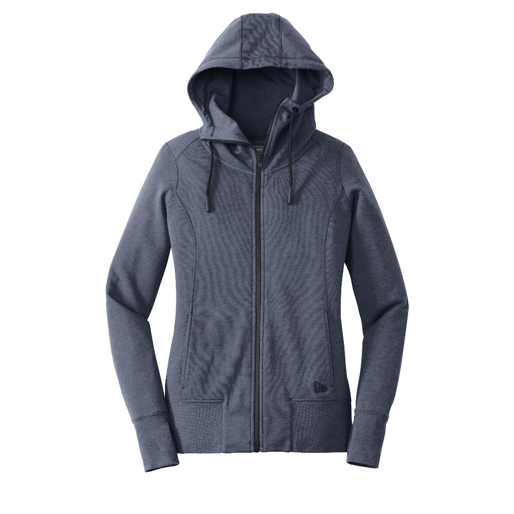 New Era® Women's Tri-Blend Fleece Full-Zip Hoodie - True Navy Heather