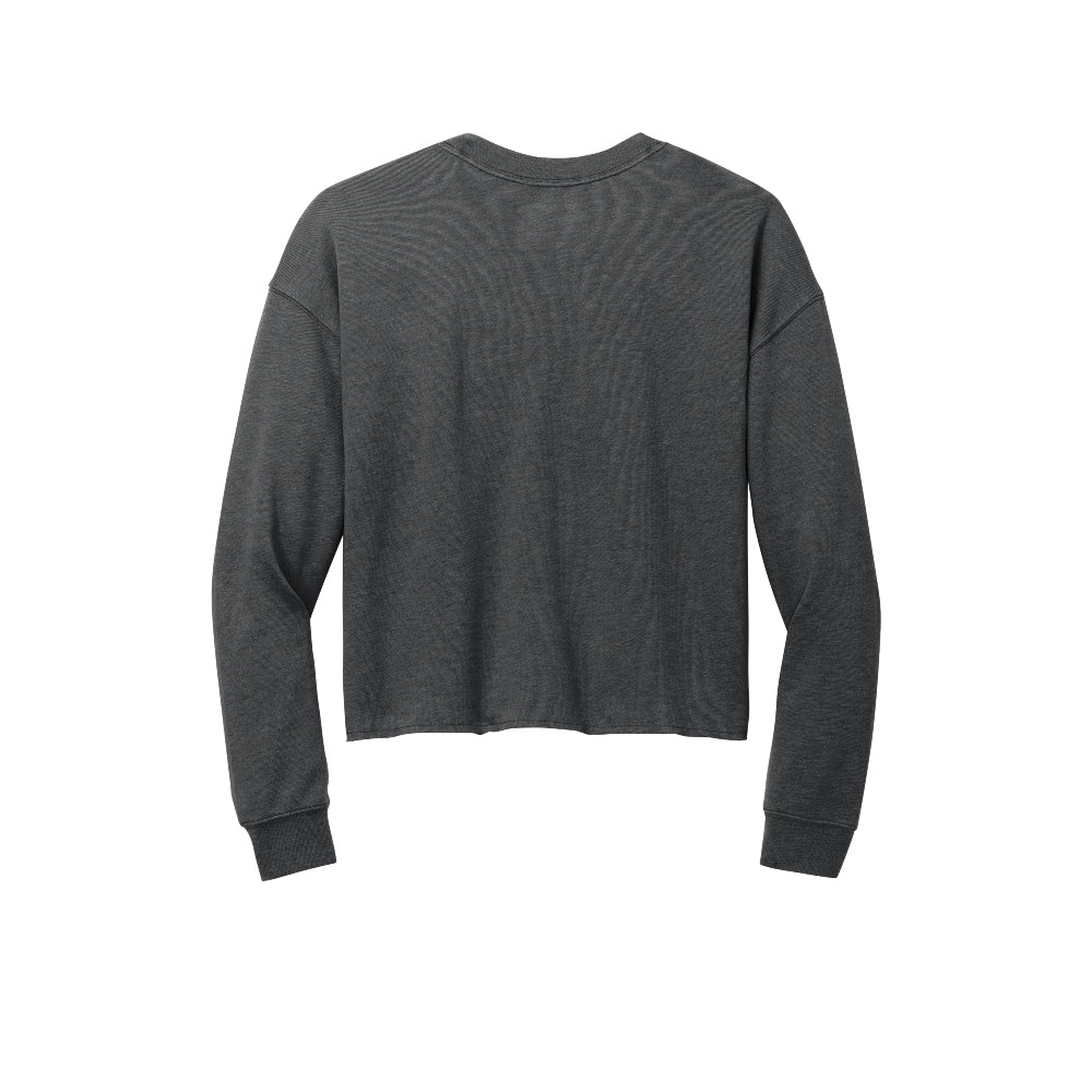 New Era® Women's Tri-Blend Fleece Crop Crew - Black Heather