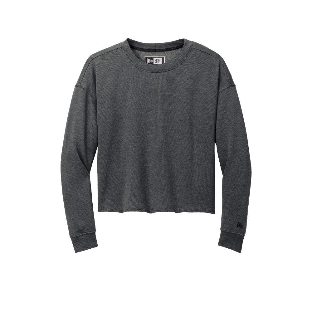 New Era® Women's Tri-Blend Fleece Crop Crew - Black Heather
