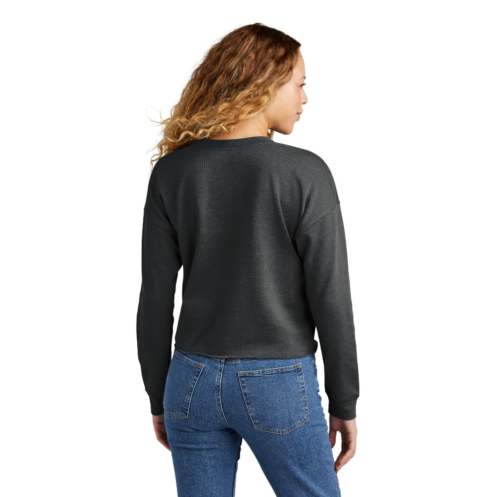 New Era® Women's Tri-Blend Fleece Crop Crew - Black Heather