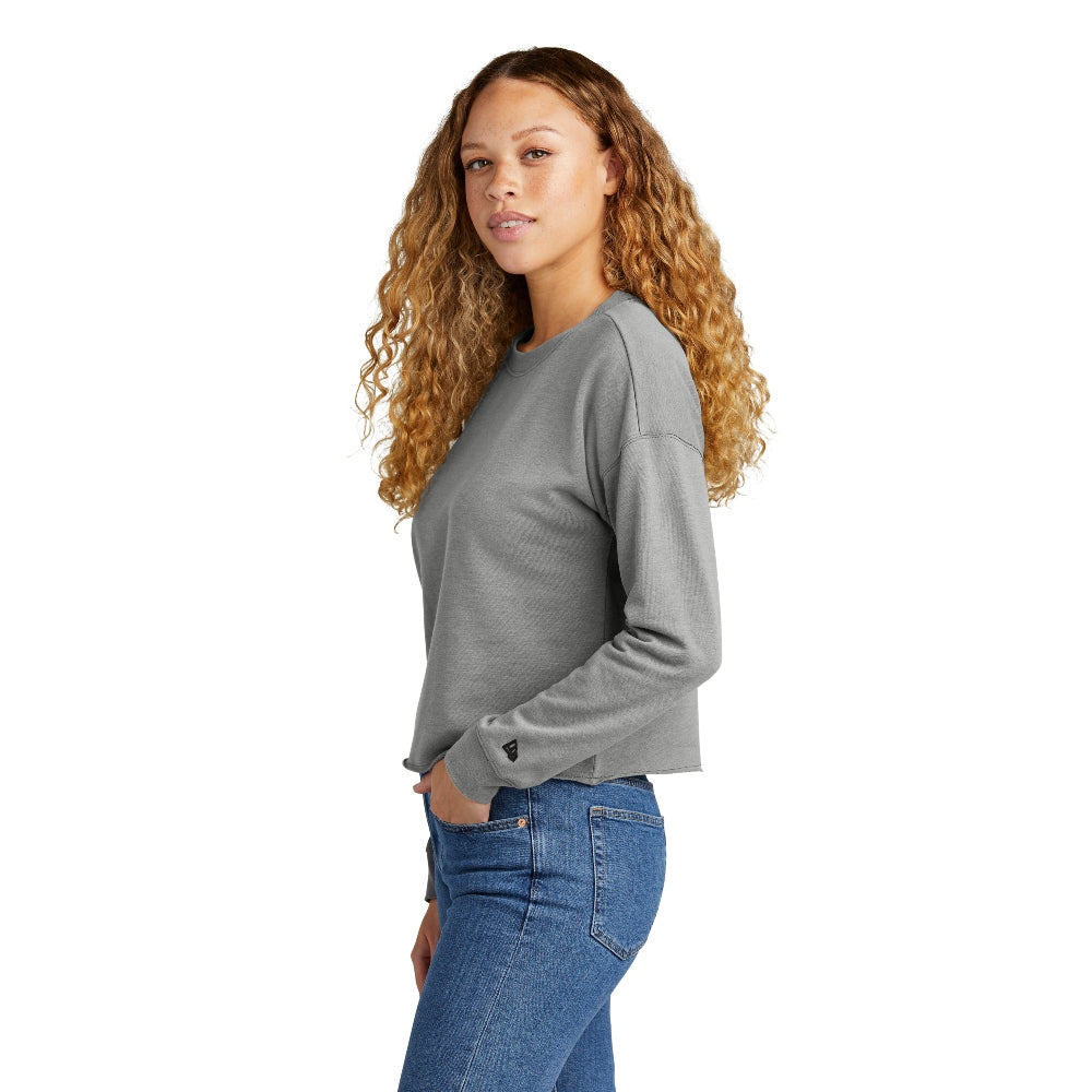 New Era® Women's Tri-Blend Fleece Crop Crew - Shadow Grey Heather