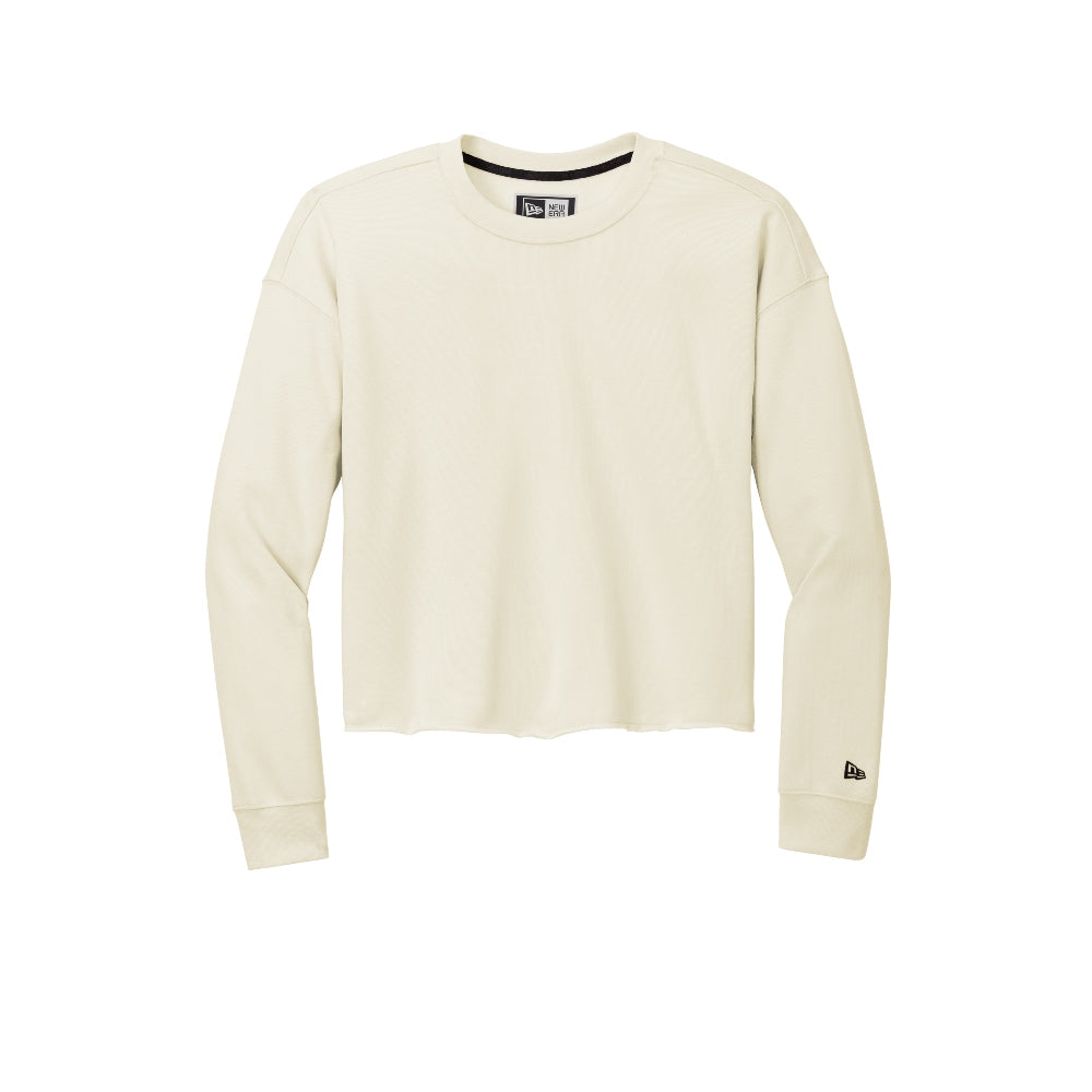 New Era® Women's Tri-Blend Fleece Crop Crew - Soft Beige