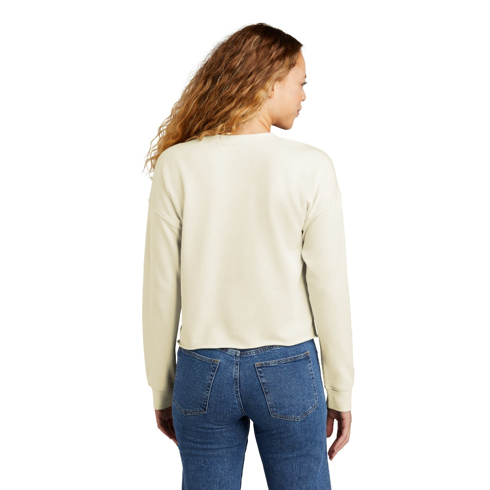 New Era® Women's Tri-Blend Fleece Crop Crew - Soft Beige