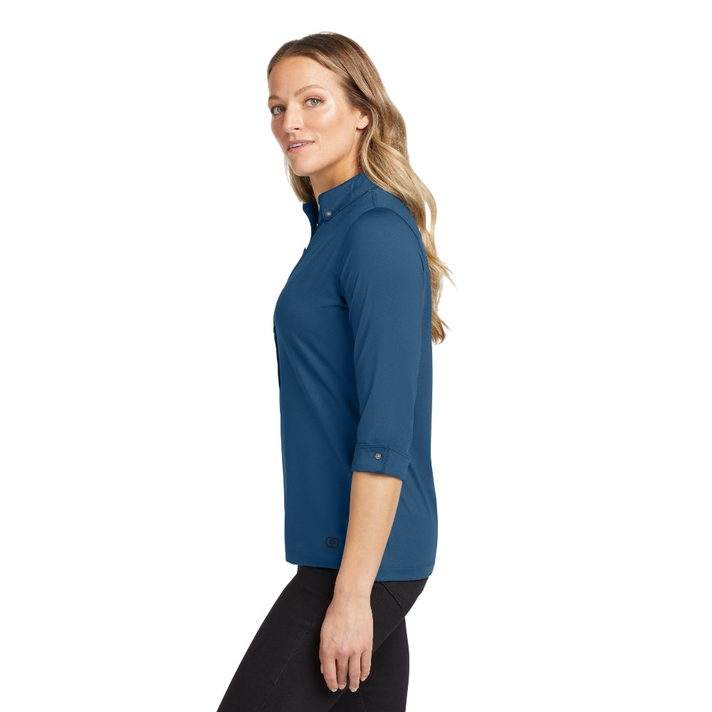 OGIO® Women’s Gauge Polo - Blue Indigo