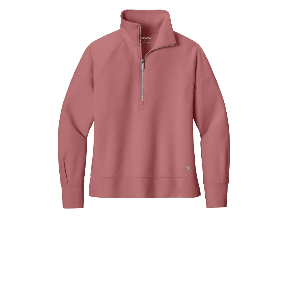OGIO® Women’s Luuma 1/2-Zip - Desert Pink