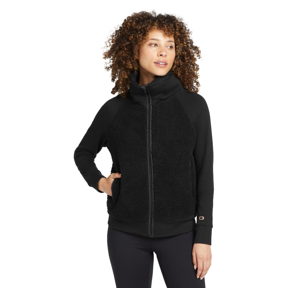 OGIO® Women's Luuma Sherpa Full-Zip - Blacktop
