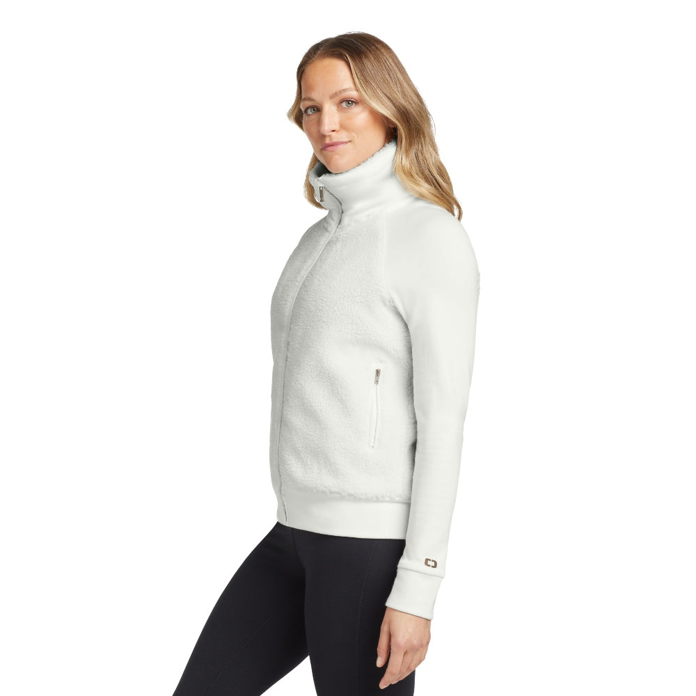 OGIO® Women's Luuma Sherpa Full-Zip - Ivory Snow