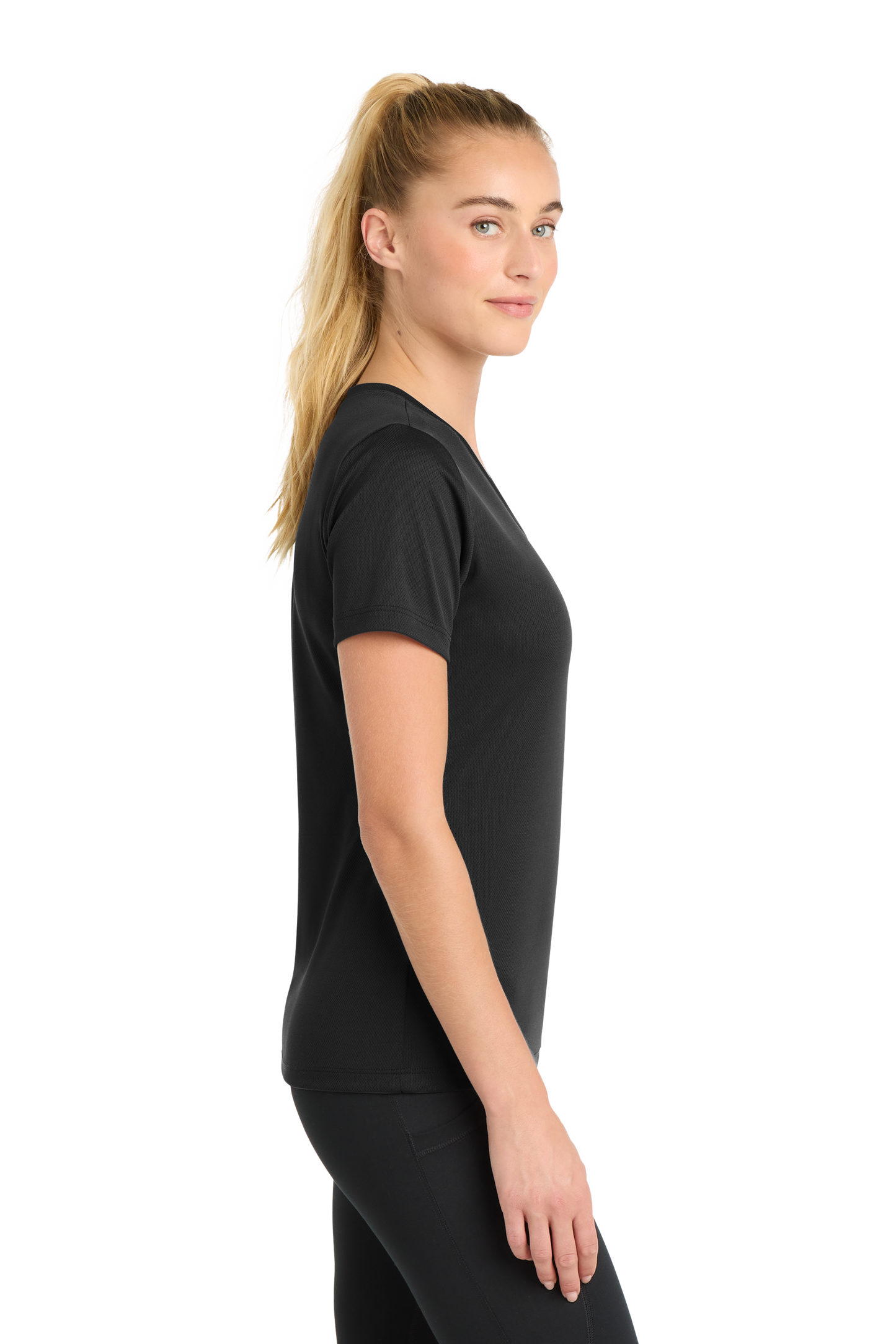 Sport-Tek® Women's PosiCharge® RacerMesh® V-Neck Tee - Black