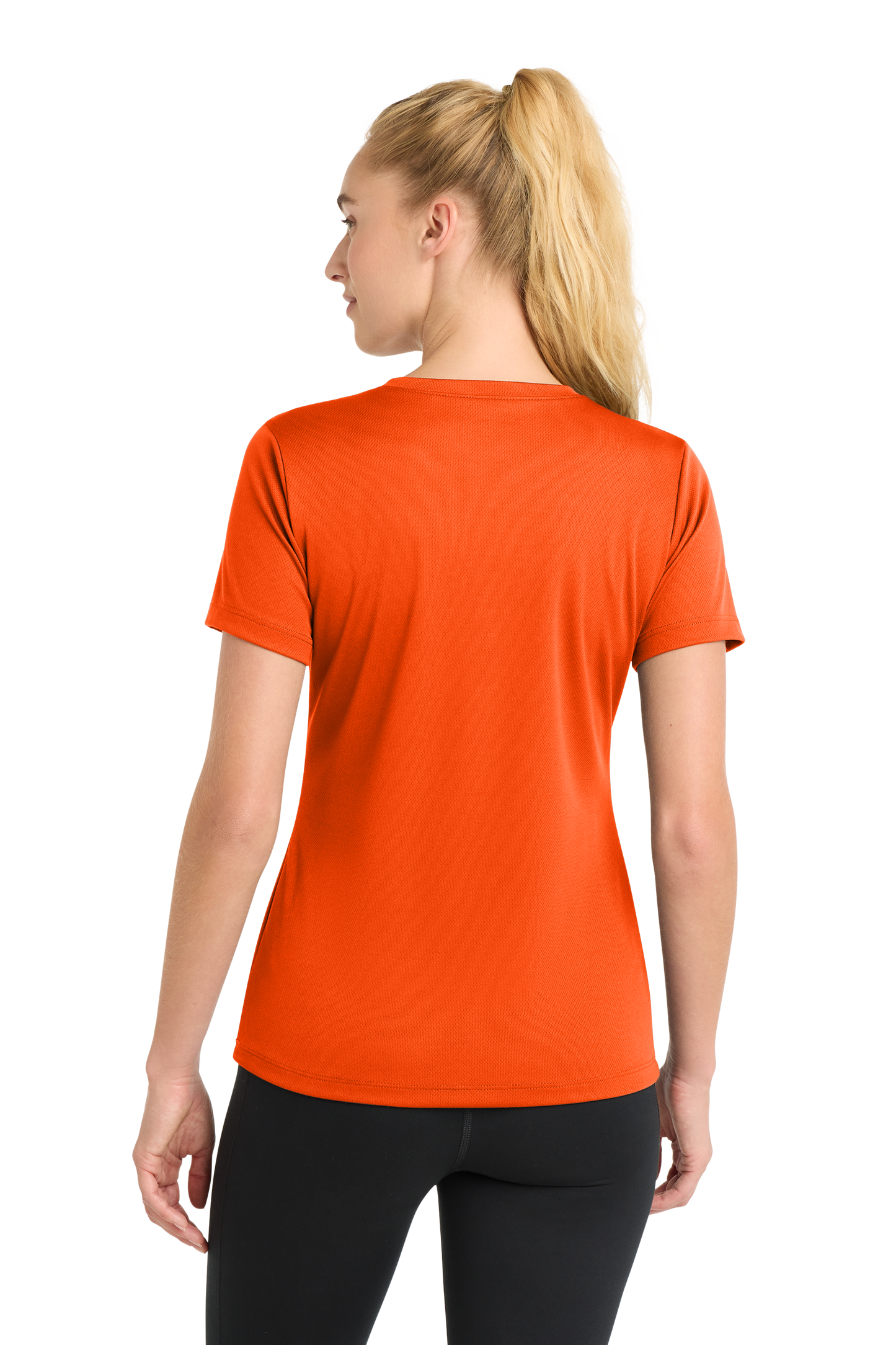 Sport-Tek® Women's PosiCharge® RacerMesh® V-Neck Tee - Neon Orange