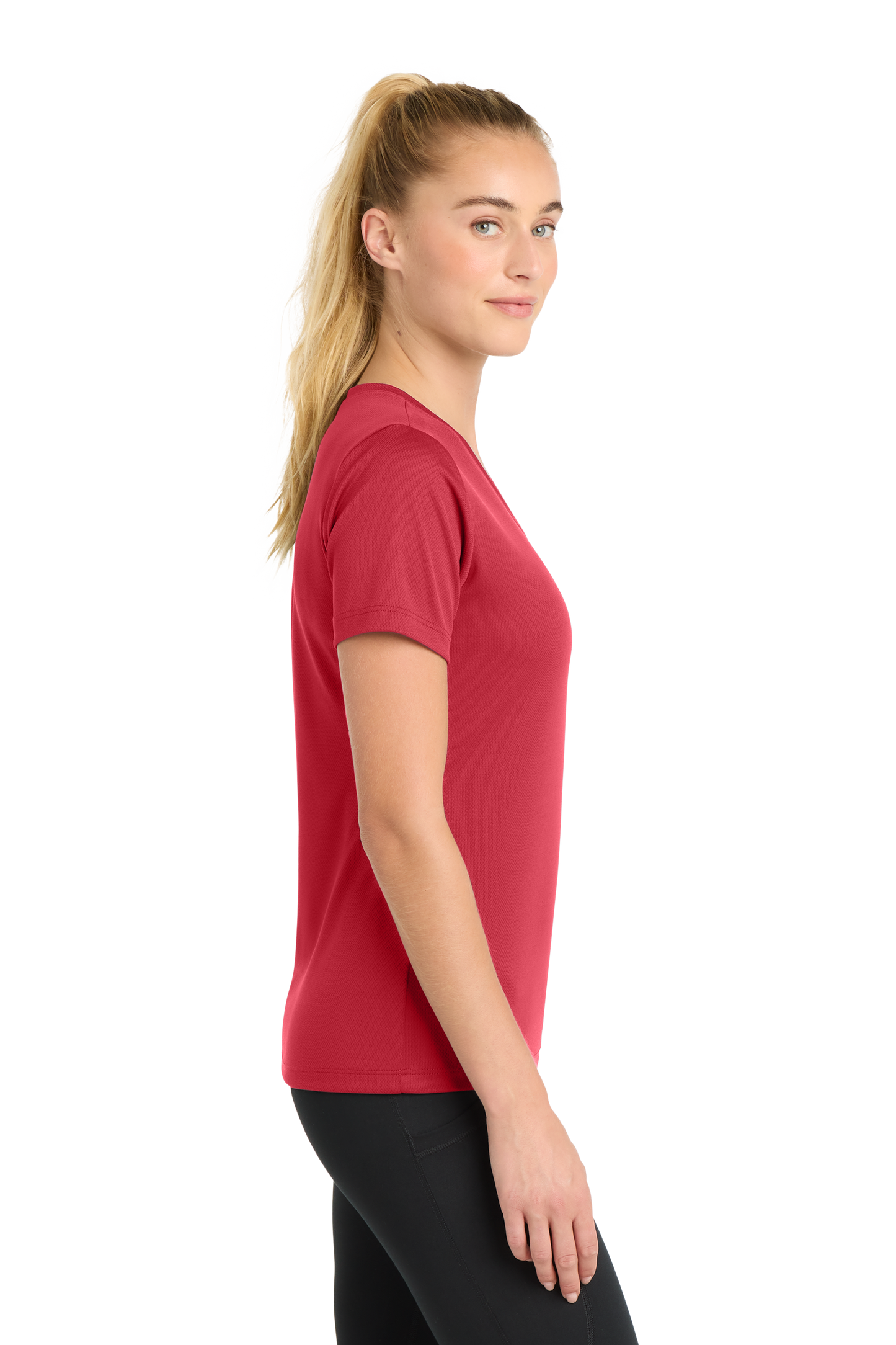 Sport-Tek® Women's PosiCharge® RacerMesh® V-Neck Tee - True Red