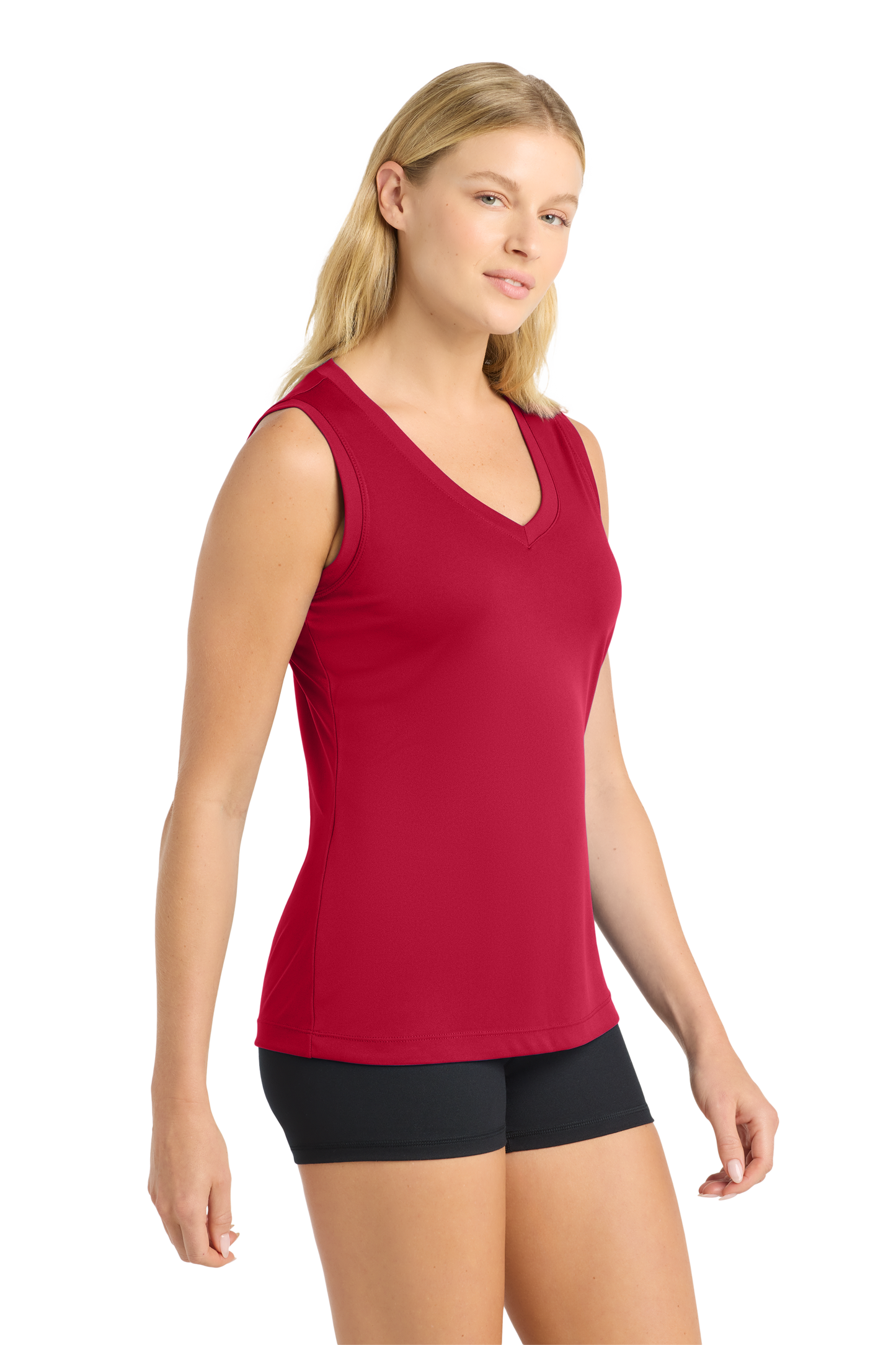 Sport-Tek® Women's Sleeveless PosiCharge® Competitor™ V-Neck Tee - True Red