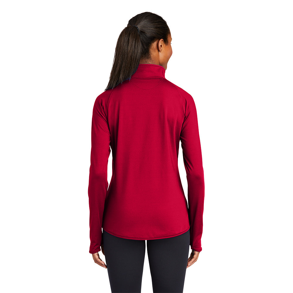 Sport-Tek® Women's Sport-Wick® Stretch 1/4-Zip Pullover - True Red