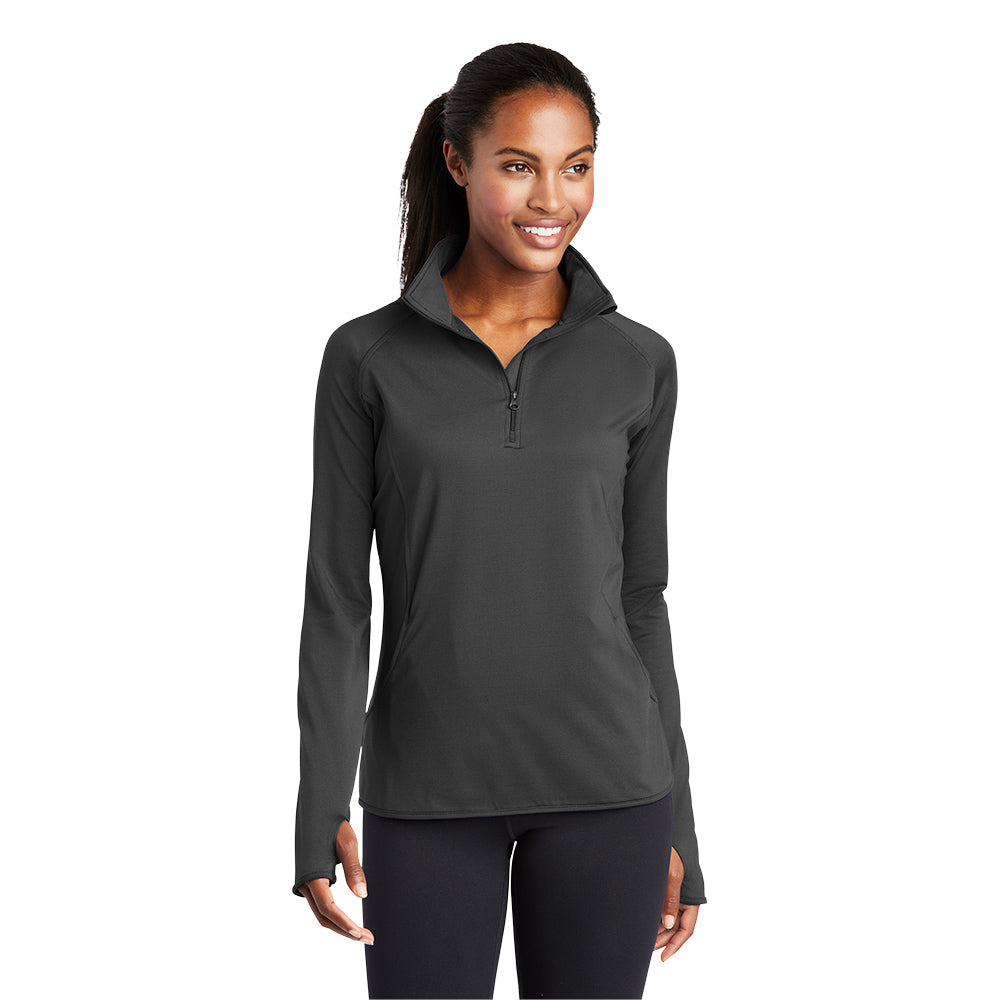 Sport-Tek® Women's Sport-Wick® Stretch 1/4-Zip Pullover - Charcoal Grey