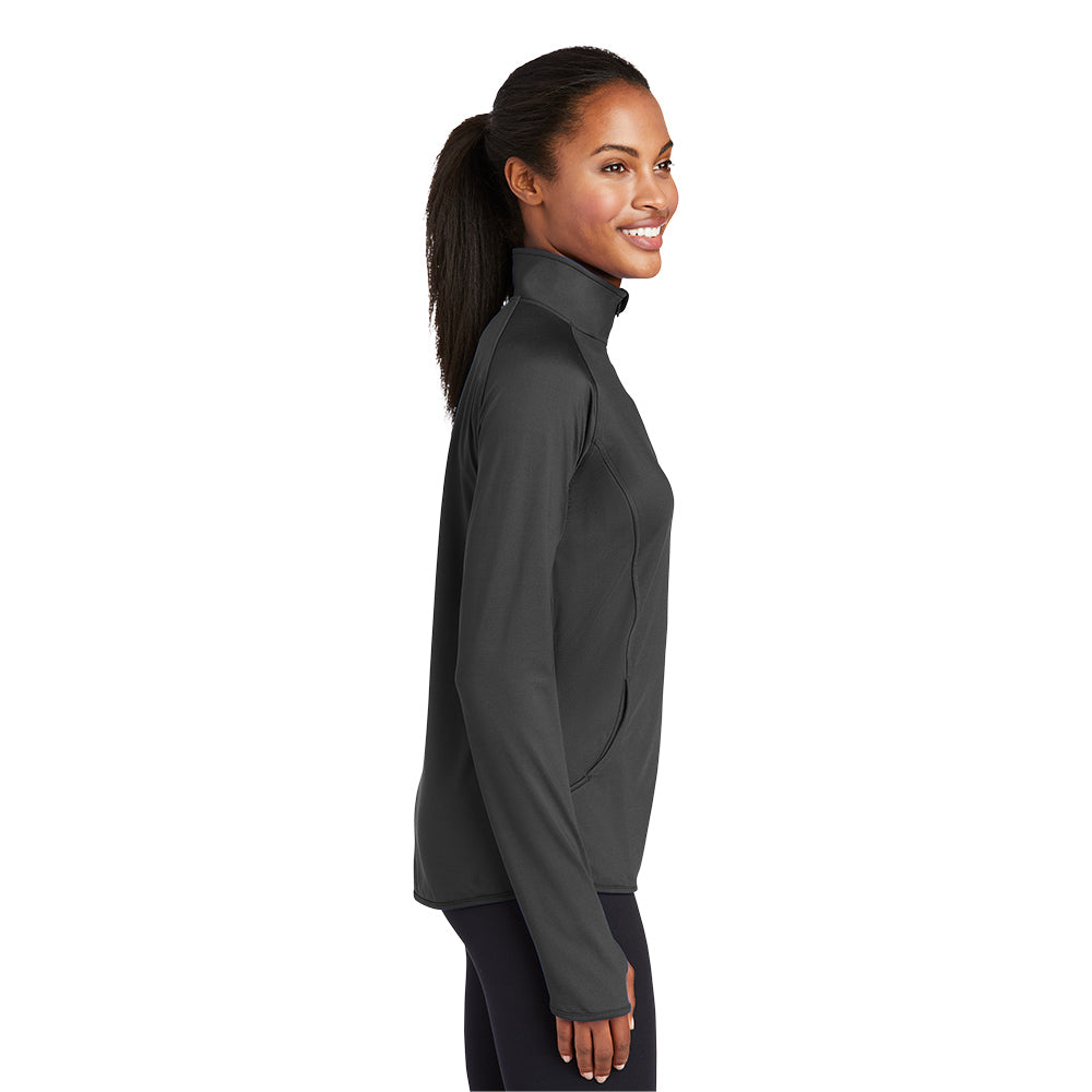 Sport-Tek® Women's Sport-Wick® Stretch 1/4-Zip Pullover - Charcoal Grey