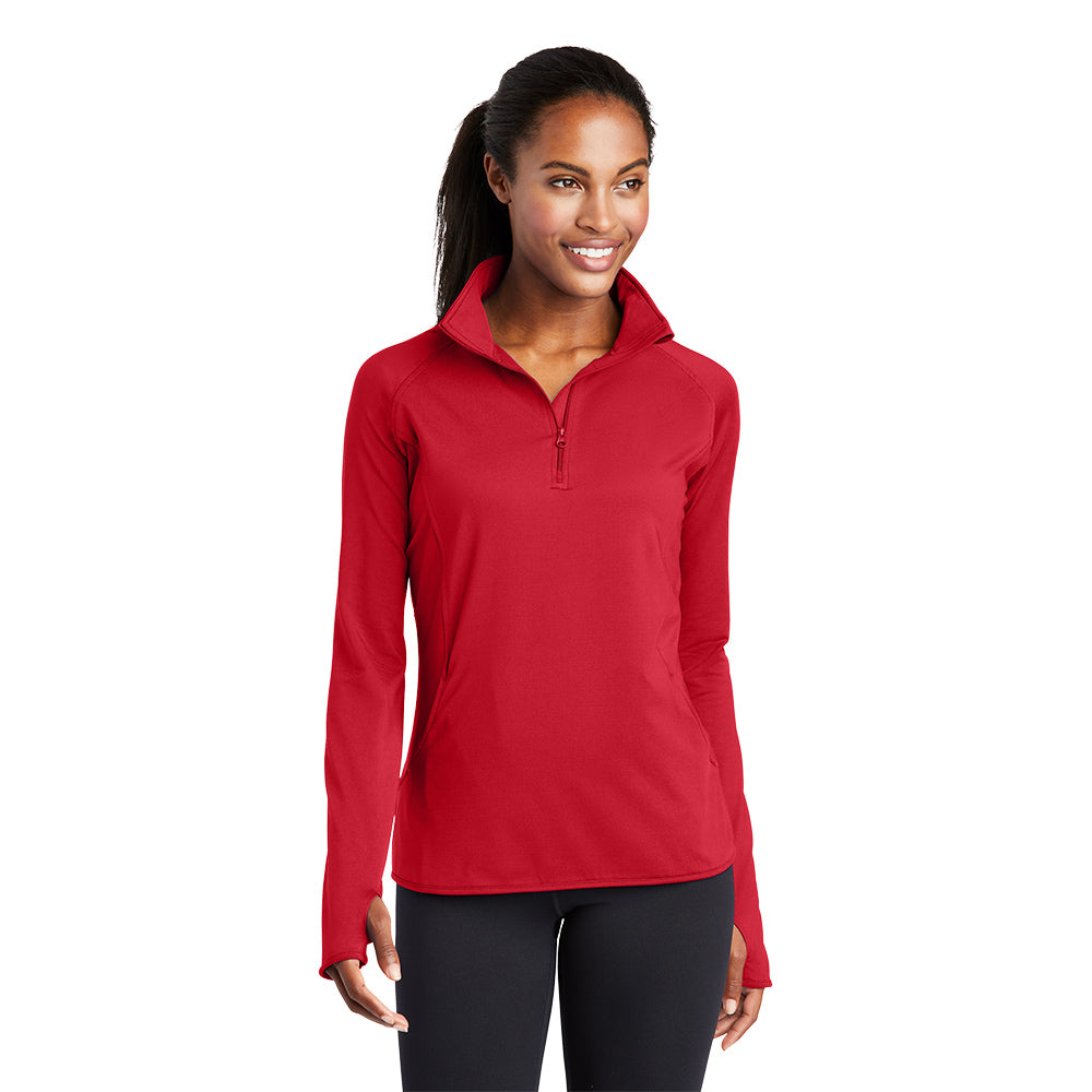 Sport-Tek® Women's Sport-Wick® Stretch 1/4-Zip Pullover - True Red