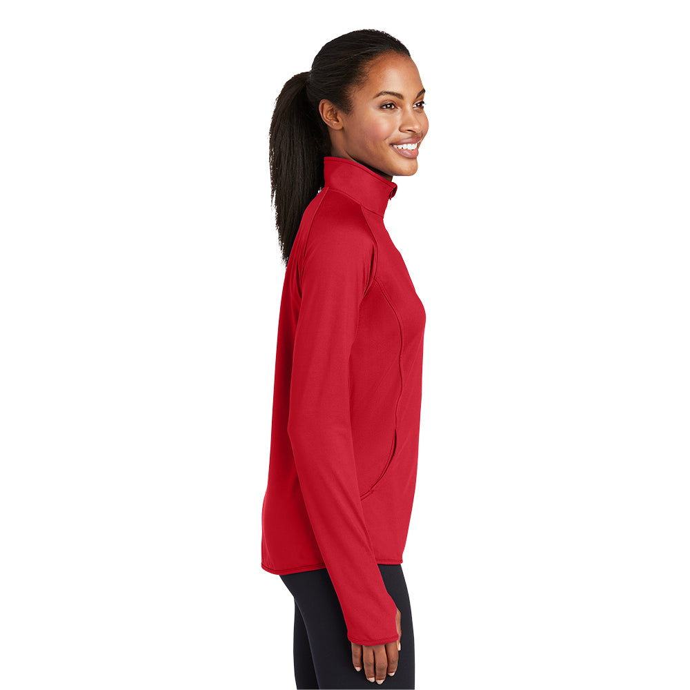 Sport-Tek® Women's Sport-Wick® Stretch 1/4-Zip Pullover - True Red