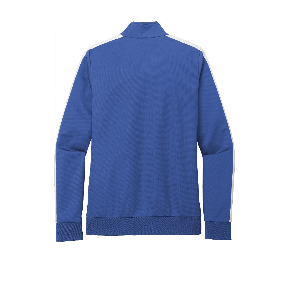 Sport-Tek® Ladies Tricot Sleeve Stripe Track Jacket - True Navy/White