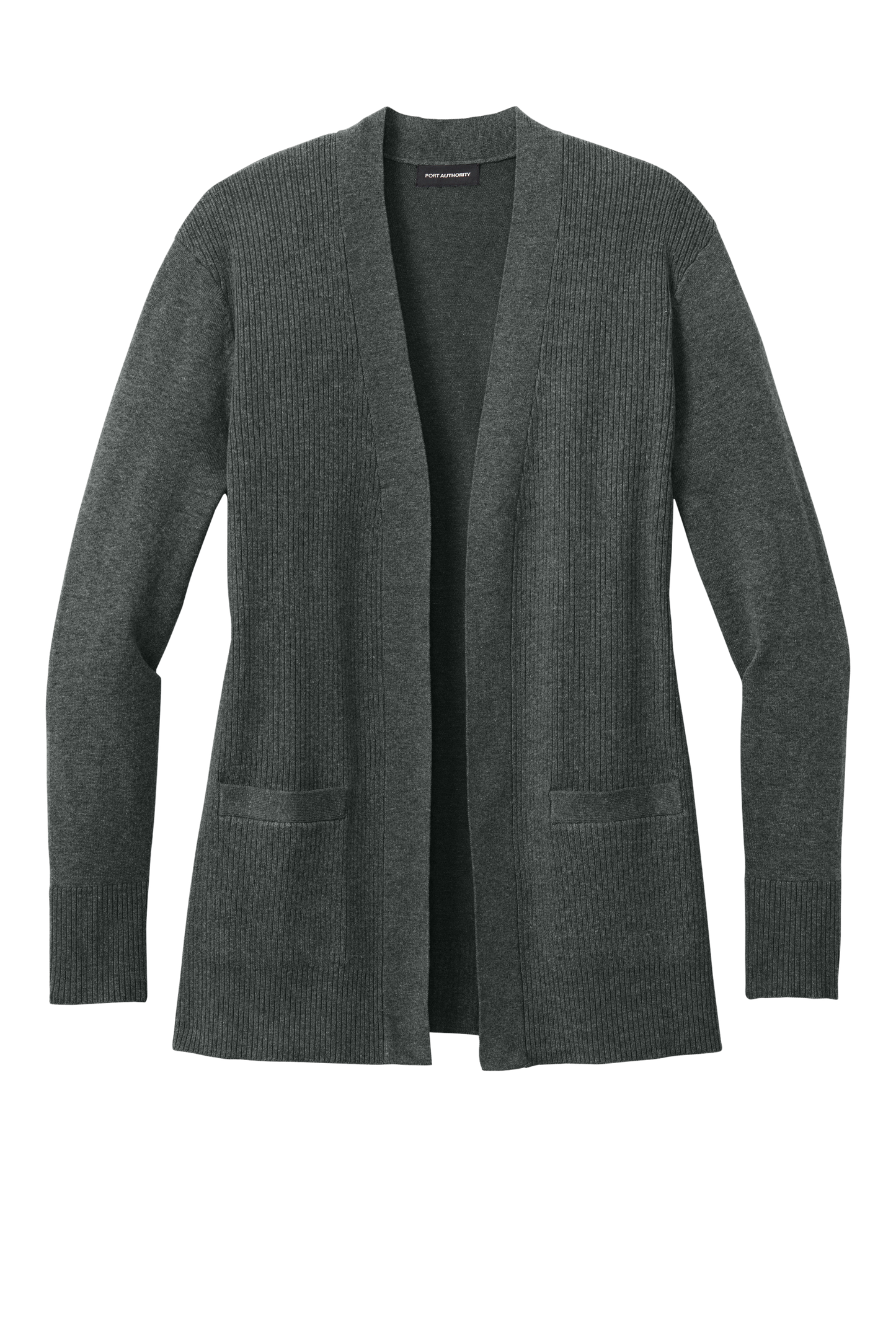 Port Authority® Women’s Easy Care Open-Front Cardigan Sweater - Charcoal Heather