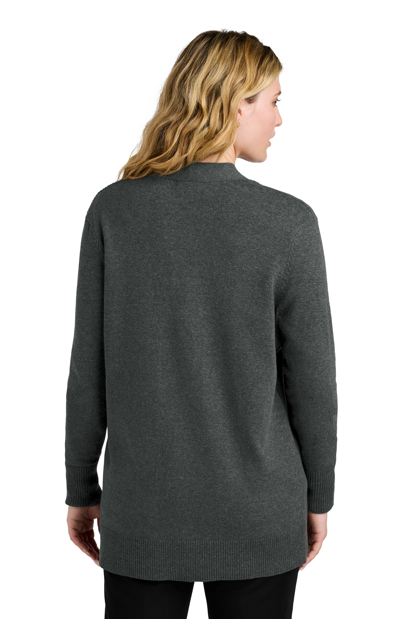 Port Authority® Women’s Easy Care Open-Front Cardigan Sweater - Charcoal Heather