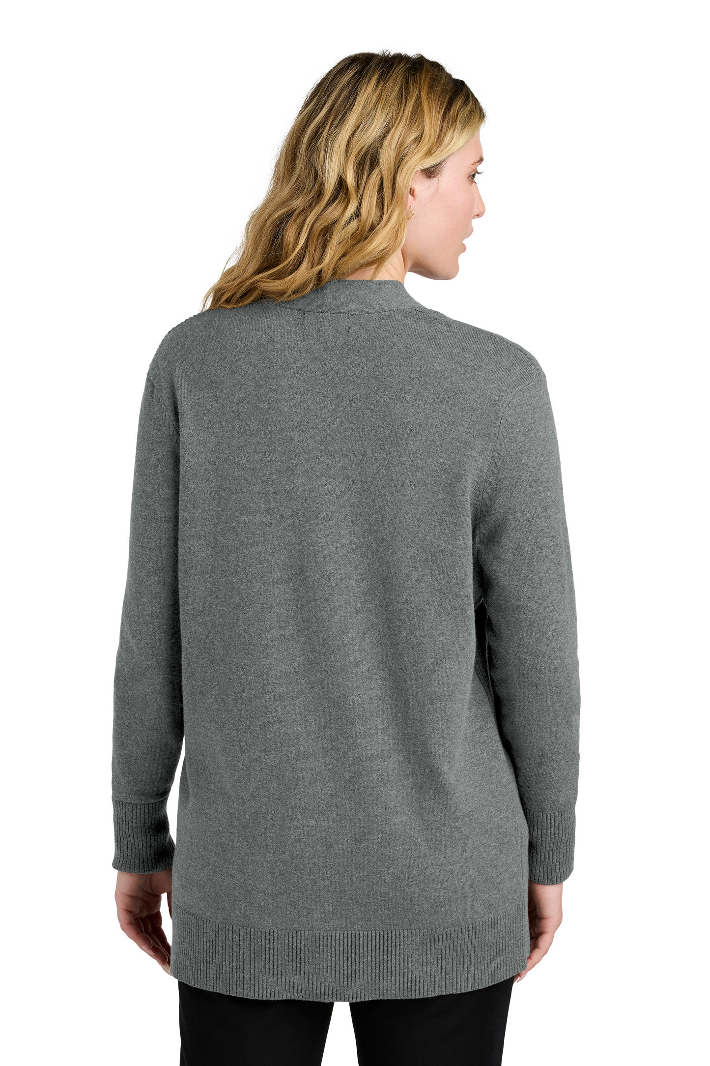 Port Authority® Women’s Easy Care Open-Front Cardigan Sweater - Medium Heather Grey