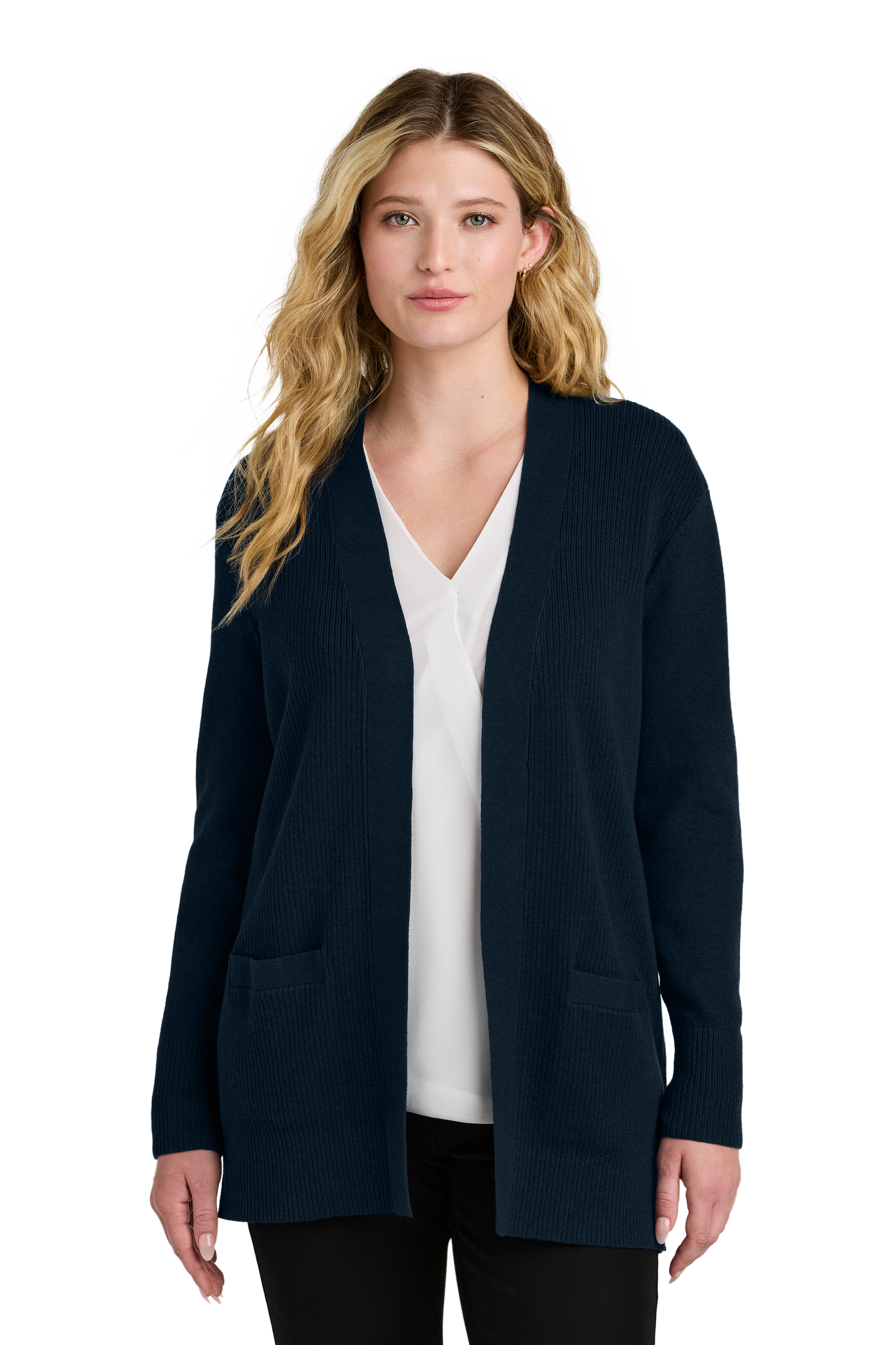 Port Authority® Women’s Easy Care Open-Front Cardigan Sweater - River Blue Navy