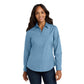 Port Authority® Women's Long Sleeve Carefree Poplin Shirt - Carolina Blue