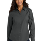 Port Authority® Women's Long Sleeve Carefree Poplin Shirt - Graphite