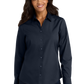 Port Authority® Women's Long Sleeve Carefree Poplin Shirt - River Blue Navy