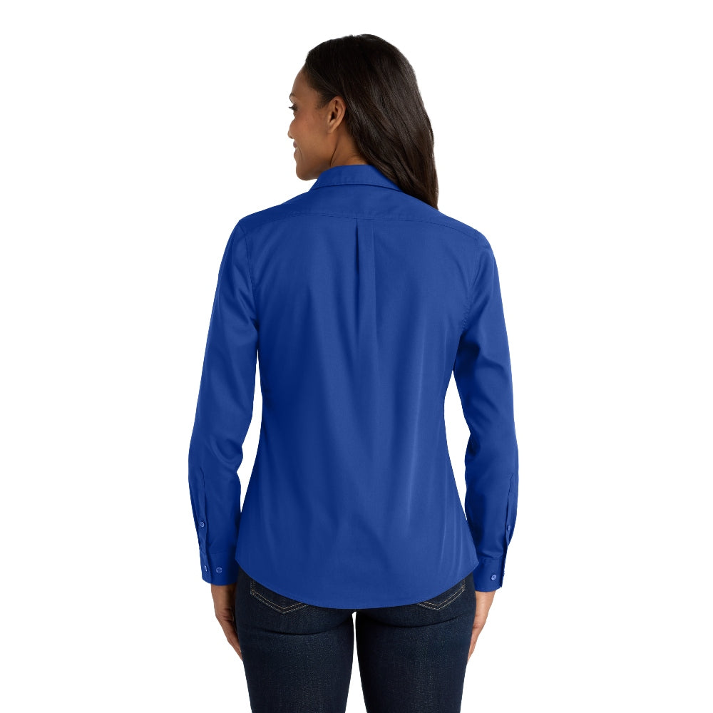 Port Authority® Women's Long Sleeve Carefree Poplin Shirt - True Royal