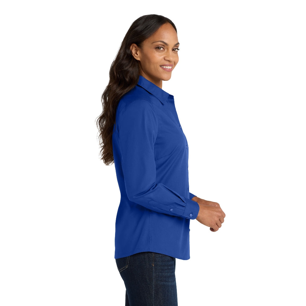 Port Authority® Women's Long Sleeve Carefree Poplin Shirt - True Royal