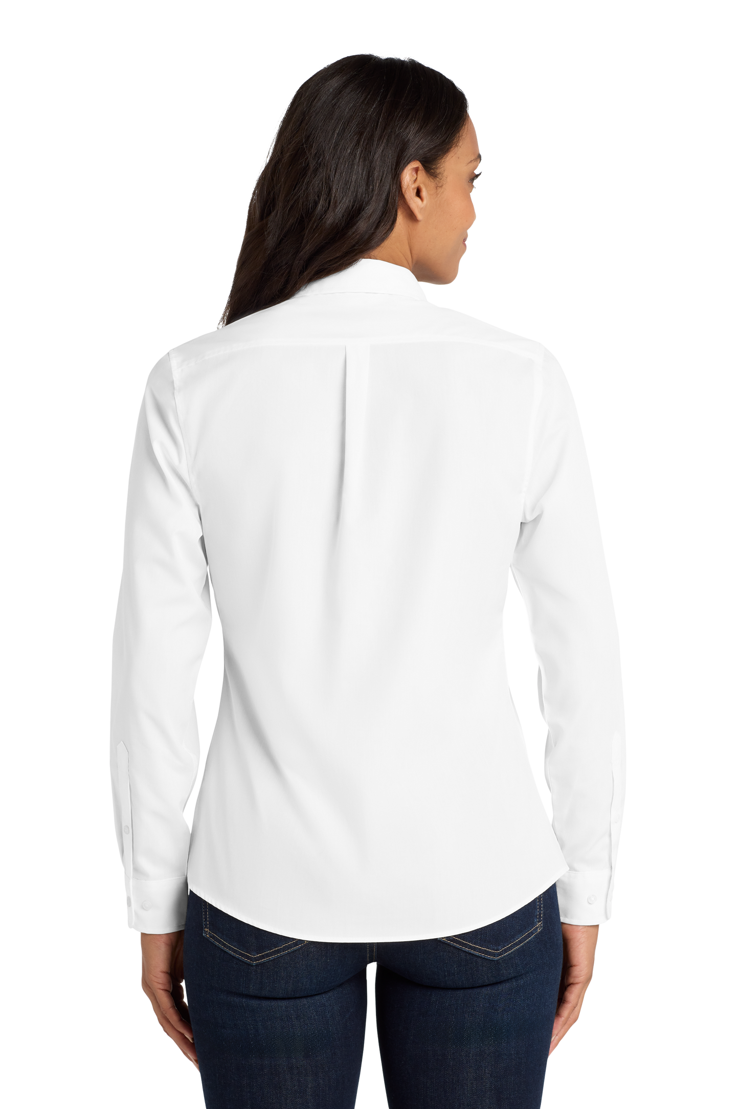 Port Authority® Women's Long Sleeve Carefree Poplin Shirt - White