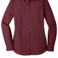 Port Authority® Women's Long Sleeve Carefree Poplin Shirt - Burgundy