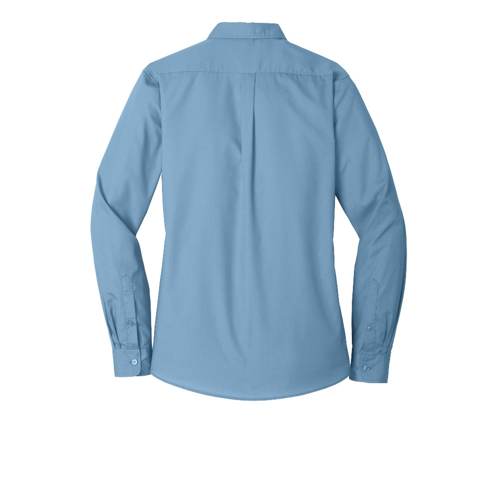 Port Authority® Women's Long Sleeve Carefree Poplin Shirt - Carolina Blue