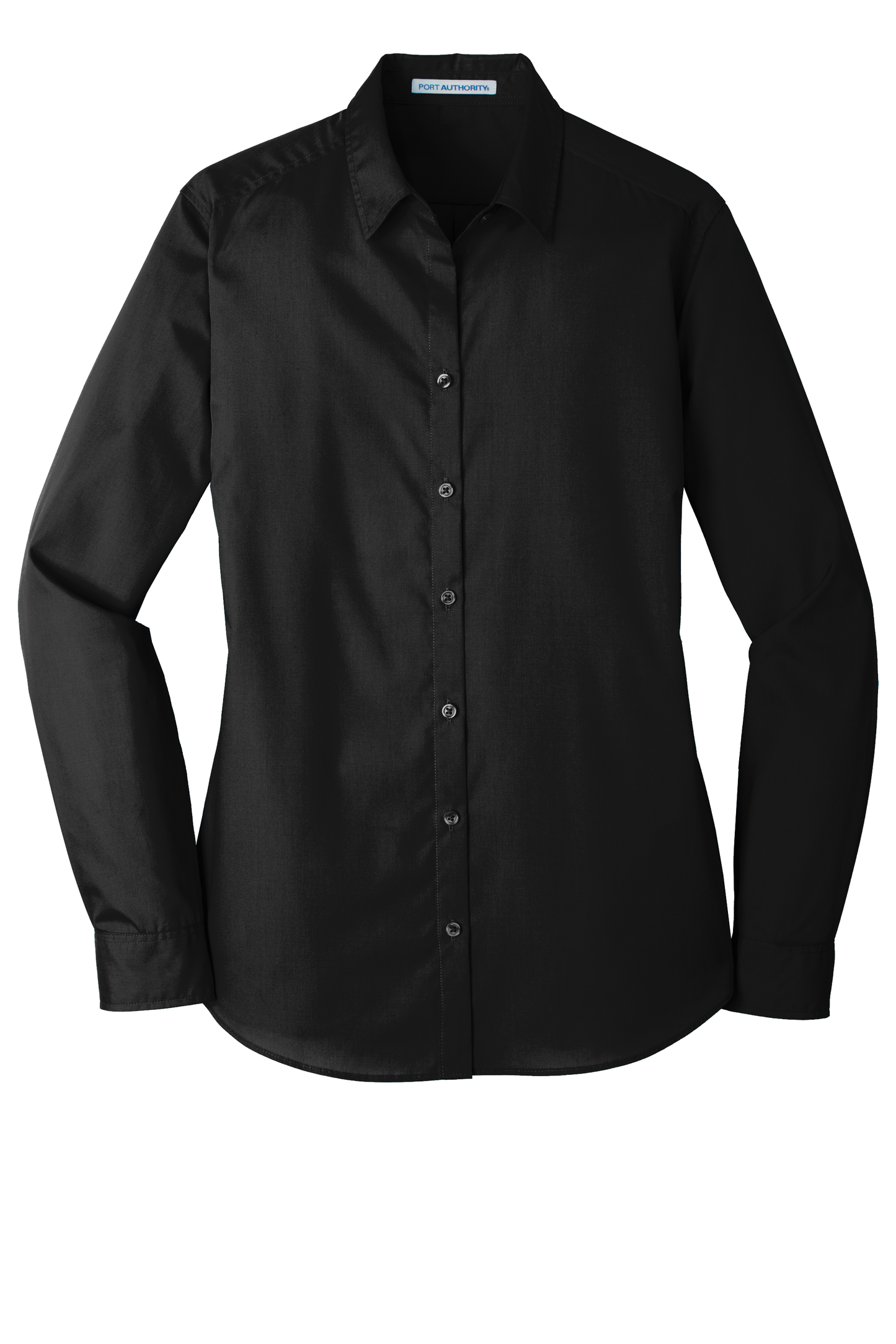 Port Authority® Women's Long Sleeve Carefree Poplin Shirt - Deep Black