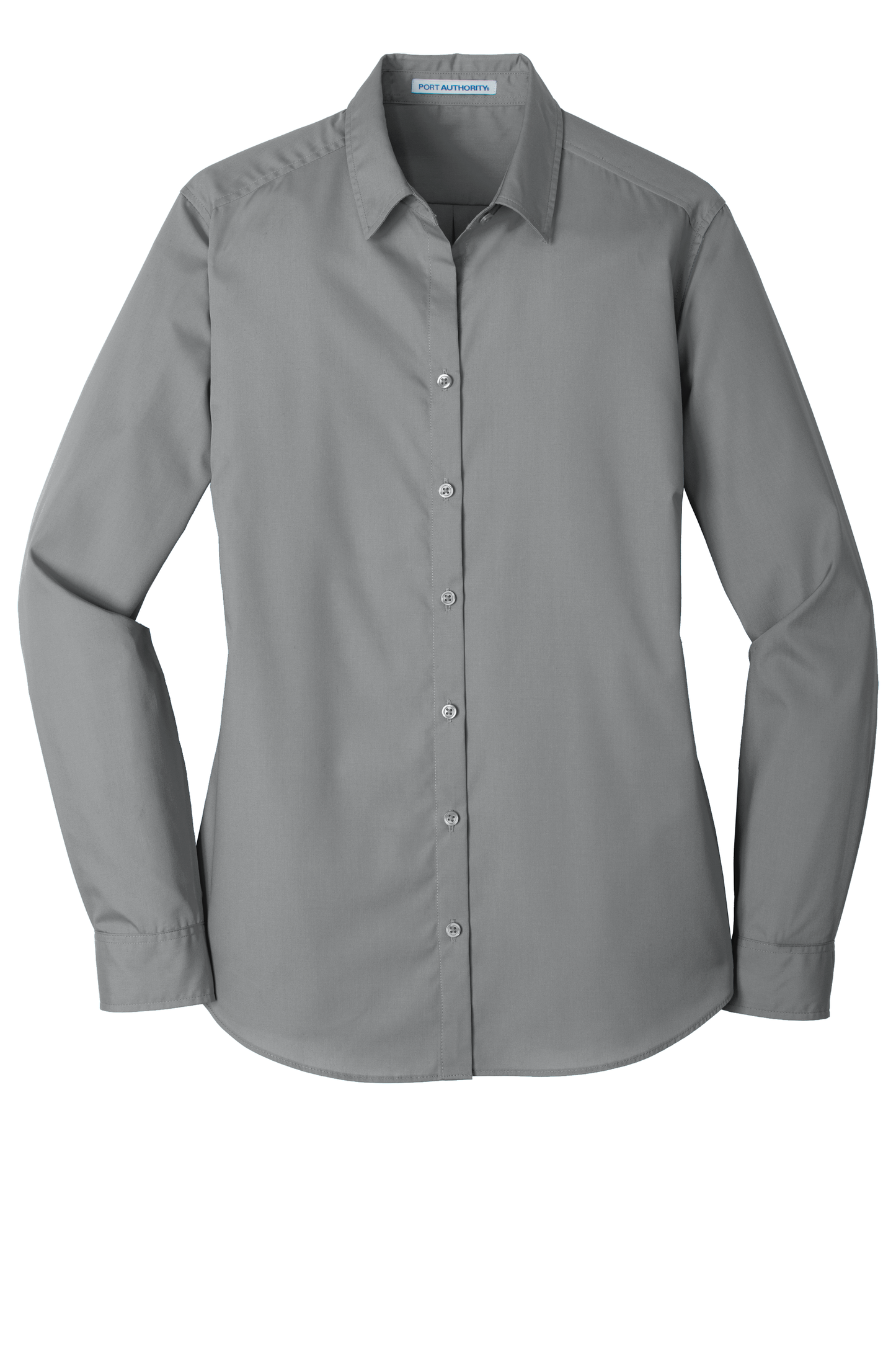 Port Authority® Women's Long Sleeve Carefree Poplin Shirt - Gusty Grey